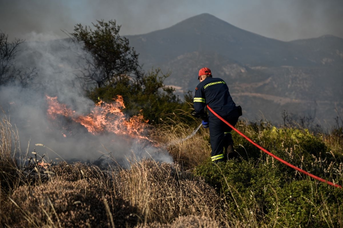 Φωτιά στην Κερατέα – Καίει σε χαμηλή βλάστηση